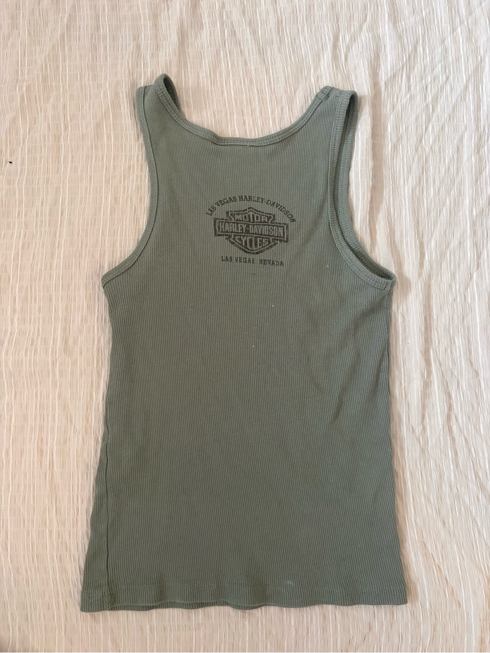 Harley-Davidson Olive Ribbed Tank - Picture 2 of 3